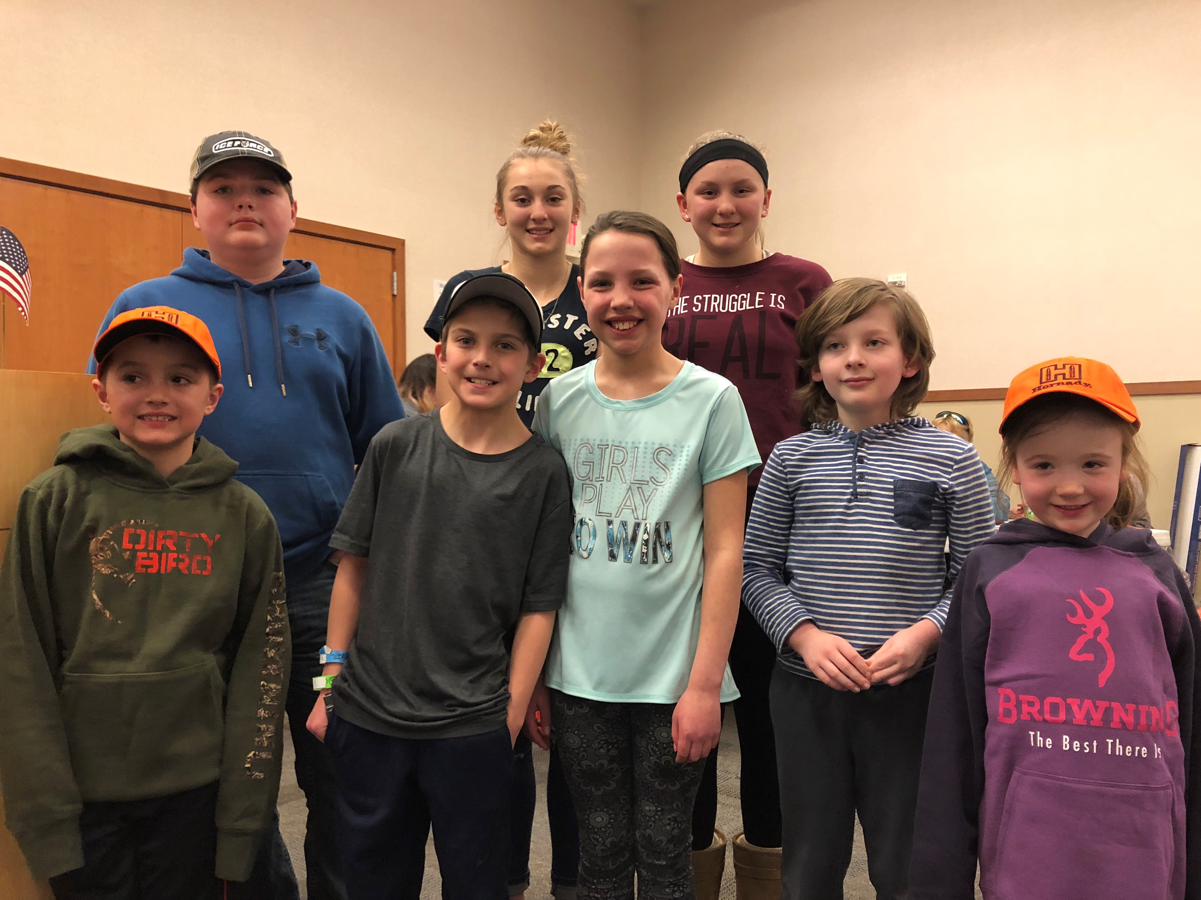 Lifetime small game hunting license winners included Broden Twardowski, Kaiden Zietlow, Lachlan Caputo, Lilly Wewers, Bella Wille, Teagan Wille, Cora Hinsch and Logan Banghart.