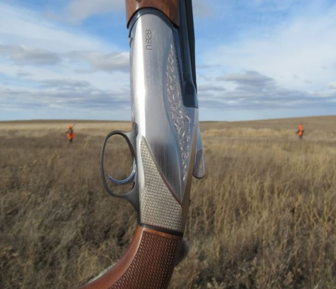 The nickel receiver version of the 828U.