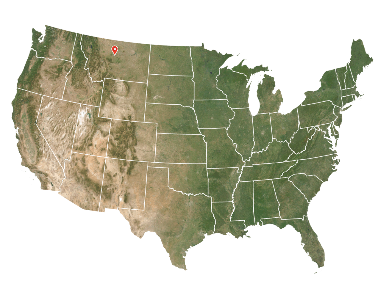 US Map with map markers