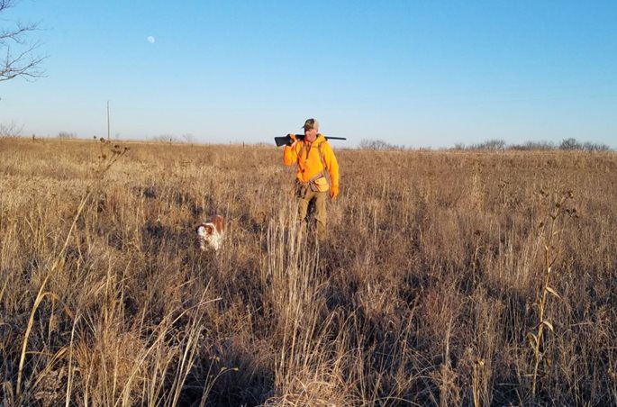 An upland hunter and his dog enjoy an IHAP experience last winter.