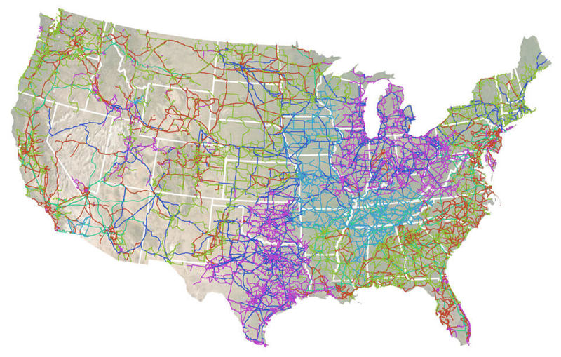US Transmission Grid map