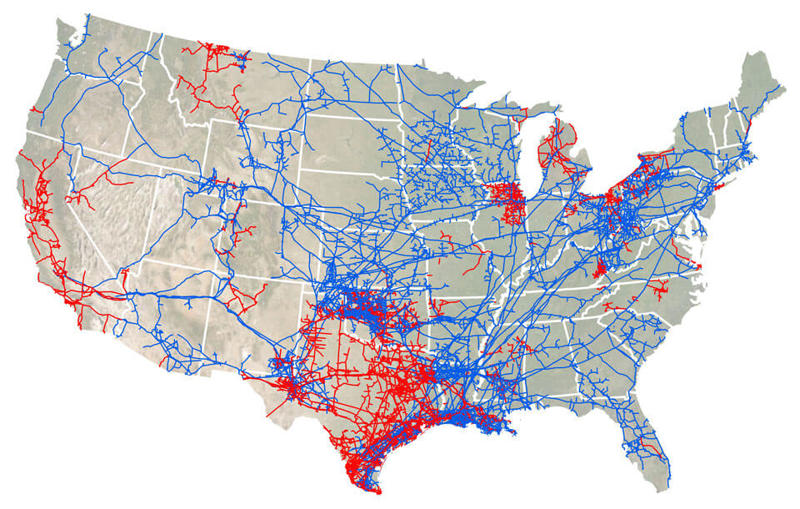 US Natural Gas Pipelines map